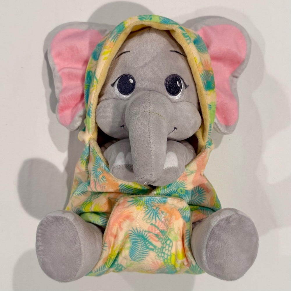 Disney Parks Babies Animal Kingdom Baby Elephant Hooded Blanket Velcro Swaddle